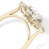 Round Cluster Lab Grown Diamond Engagement Ring