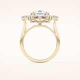 2.71 CT Round Shaped Cluster Moissanite Engagement Ring