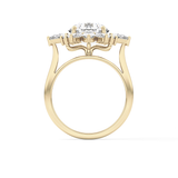 Round Cluster Lab Grown Diamond Engagement Ring