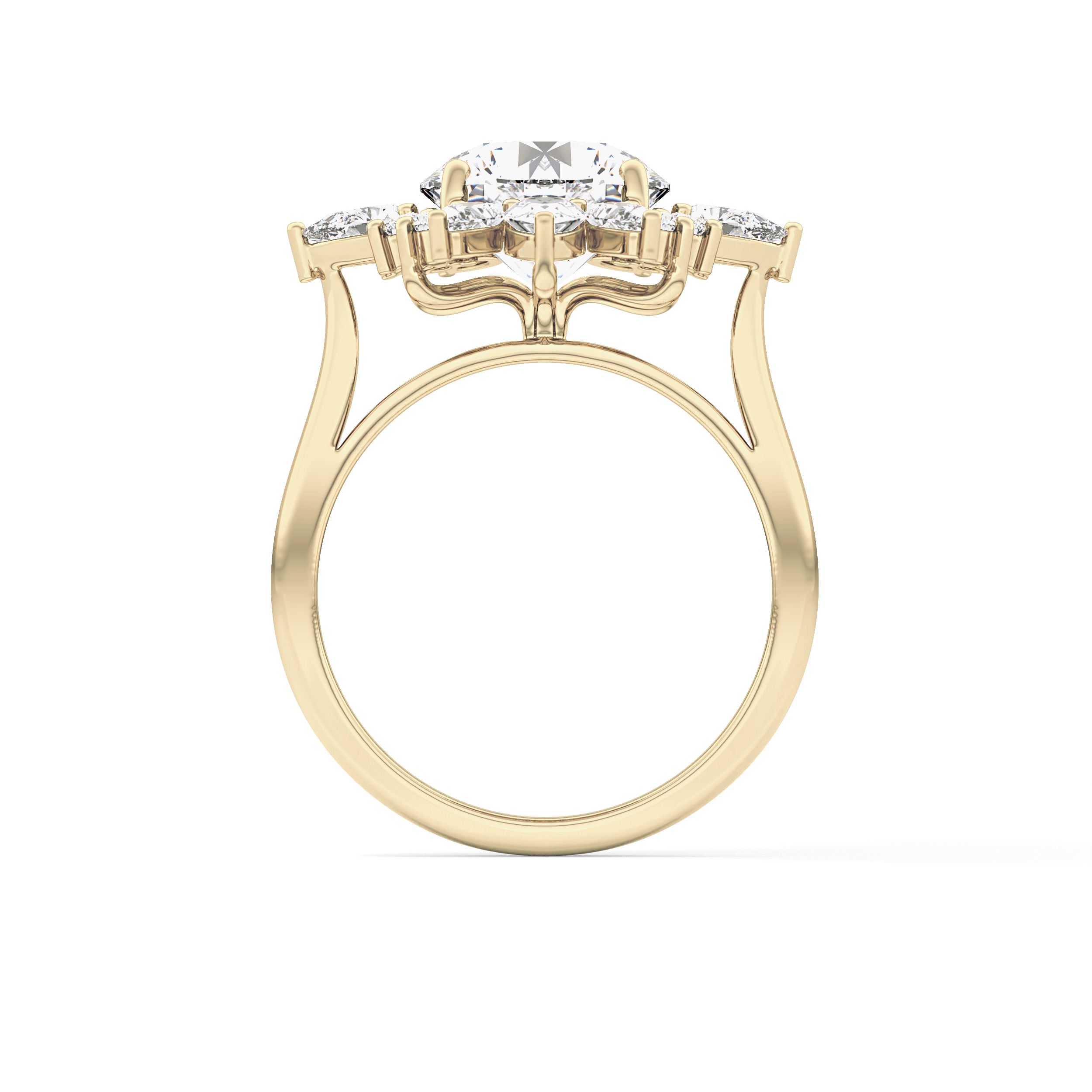 Round Cluster Lab Grown Diamond Engagement Ring