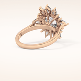2.71 CT Round Shaped Cluster Moissanite Engagement Ring