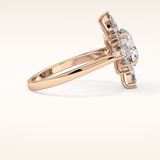 2.71 CT Round Shaped Cluster Moissanite Engagement Ring