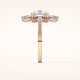 2.71 CT Round Shaped Cluster Moissanite Engagement Ring