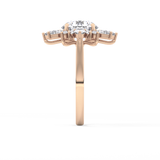 Round Cluster Lab Grown Diamond Engagement Ring