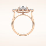 2.71 CT Round Shaped Cluster Moissanite Engagement Ring