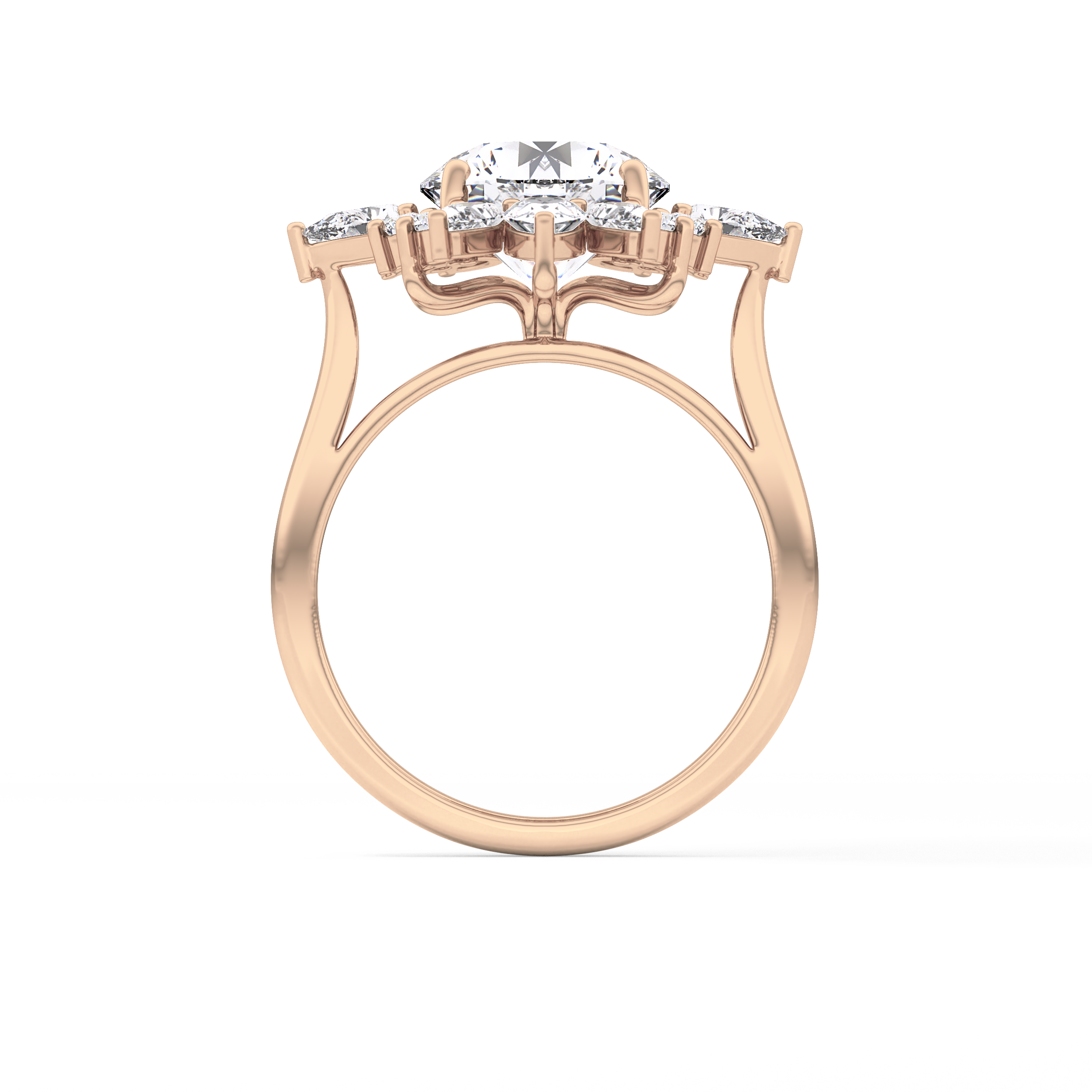 Round Cluster Lab Grown Diamond Engagement Ring