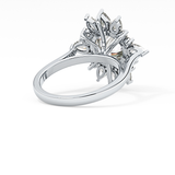 Round Cluster Lab Grown Diamond Engagement Ring