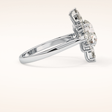 2.71 CT Round Shaped Cluster Moissanite Engagement Ring