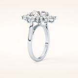 2.71 CT Round Shaped Cluster Moissanite Engagement Ring
