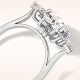 2.71 CT Round Shaped Cluster Moissanite Engagement Ring