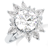 Round Cluster Lab Grown Diamond Engagement Ring