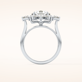 2.71 CT Round Shaped Cluster Moissanite Engagement Ring