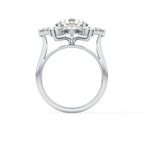 Round Cluster Lab Grown Diamond Engagement Ring