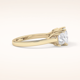1.87 CT Princess Shaped Three Stone Moissanite Engagement Ring