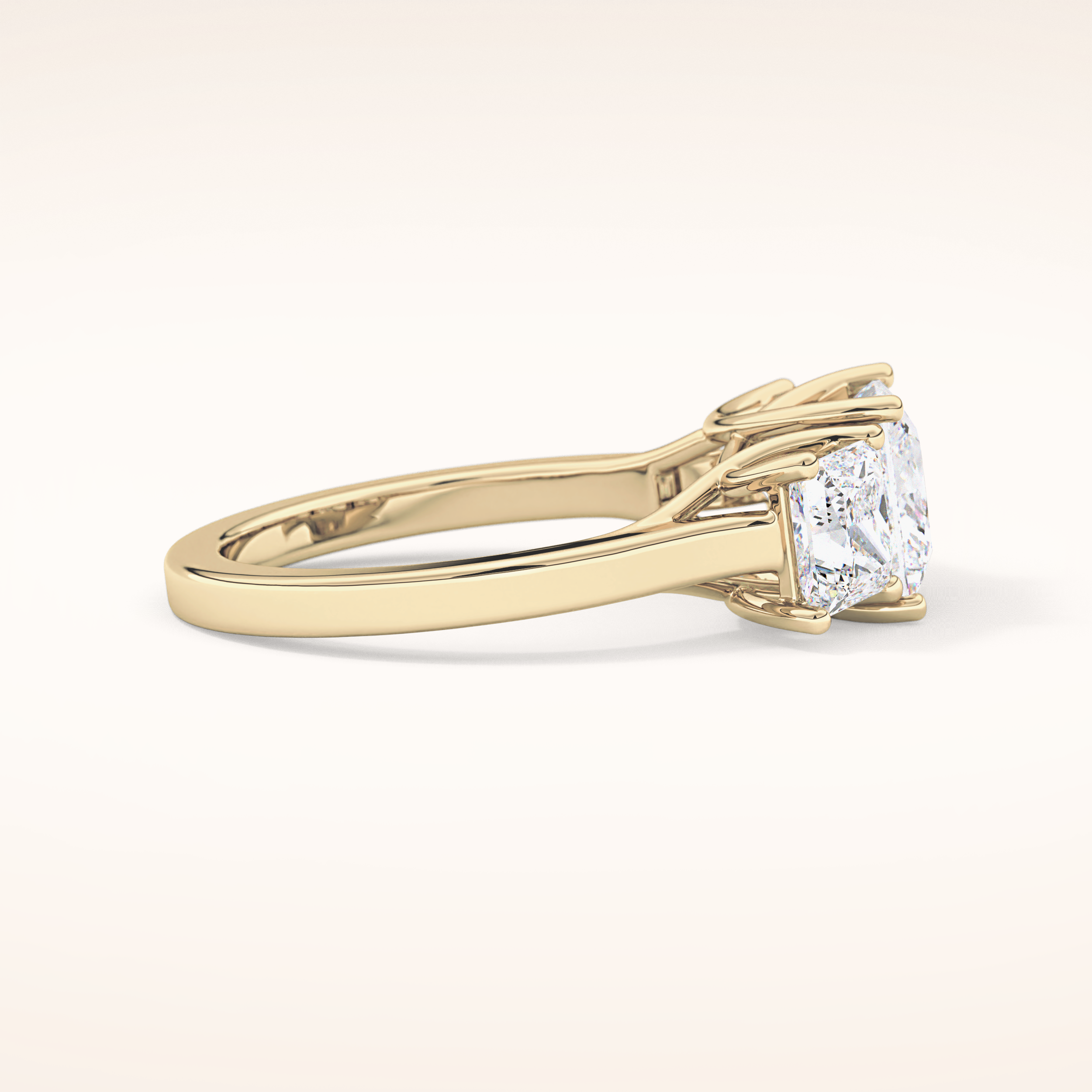 1.87 CT Princess Shaped Three Stone Moissanite Engagement Ring