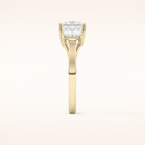 1.87 CT Princess Shaped Three Stone Moissanite Engagement Ring