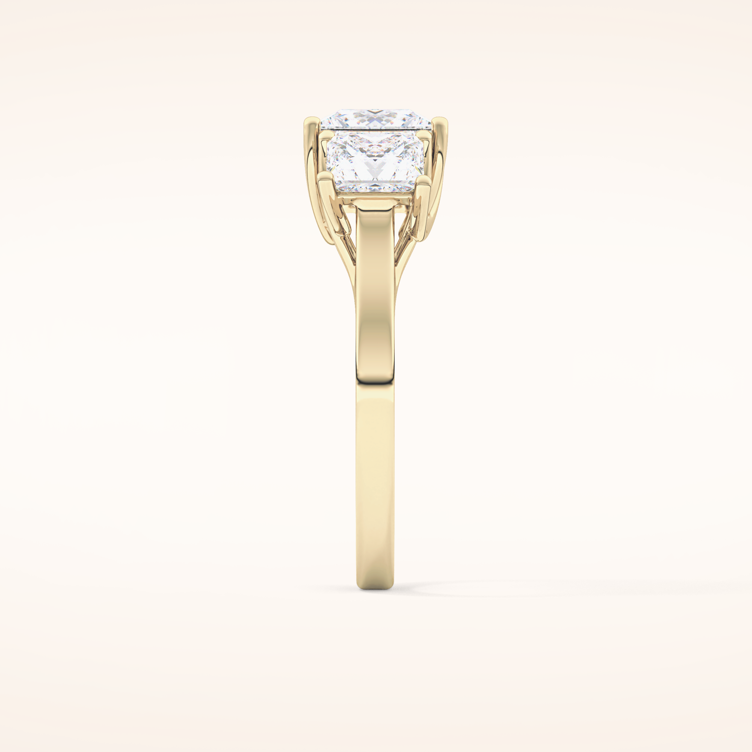 1.87 CT Princess Shaped Three Stone Moissanite Engagement Ring