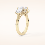 1.87 CT Princess Shaped Three Stone Moissanite Engagement Ring