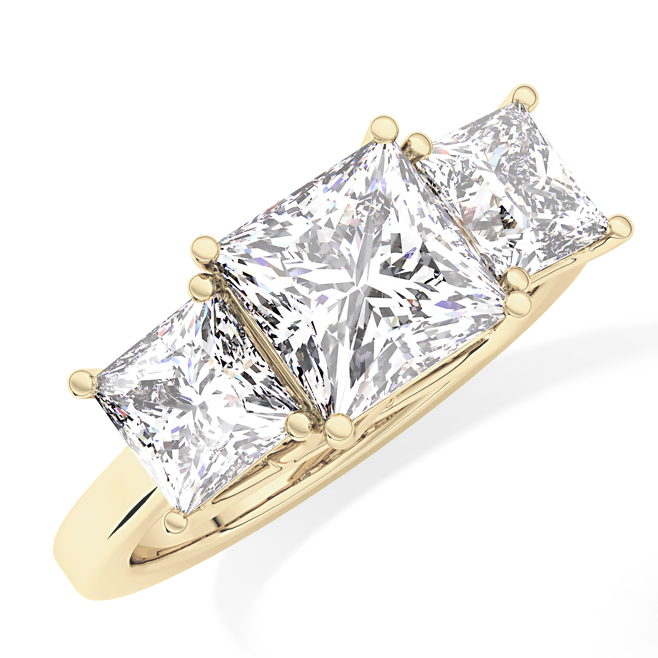 Princess Three Stone Lab Grown Diamond Engagement Ring