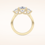 1.87 CT Princess Shaped Three Stone Moissanite Engagement Ring