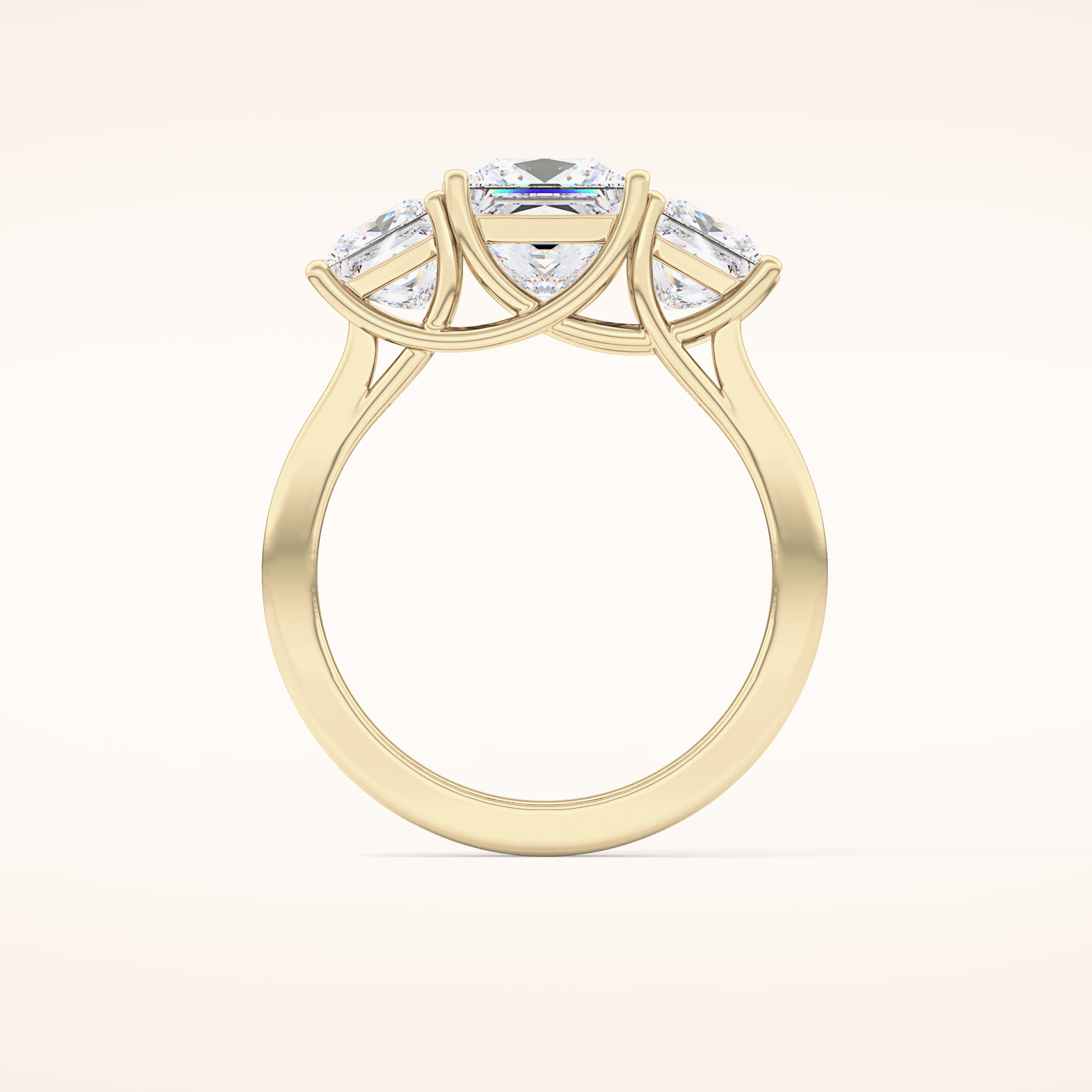 1.87 CT Princess Shaped Three Stone Moissanite Engagement Ring