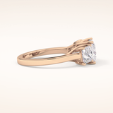 1.87 CT Princess Shaped Three Stone Moissanite Engagement Ring