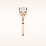 1.87 CT Princess Shaped Three Stone Moissanite Engagement Ring