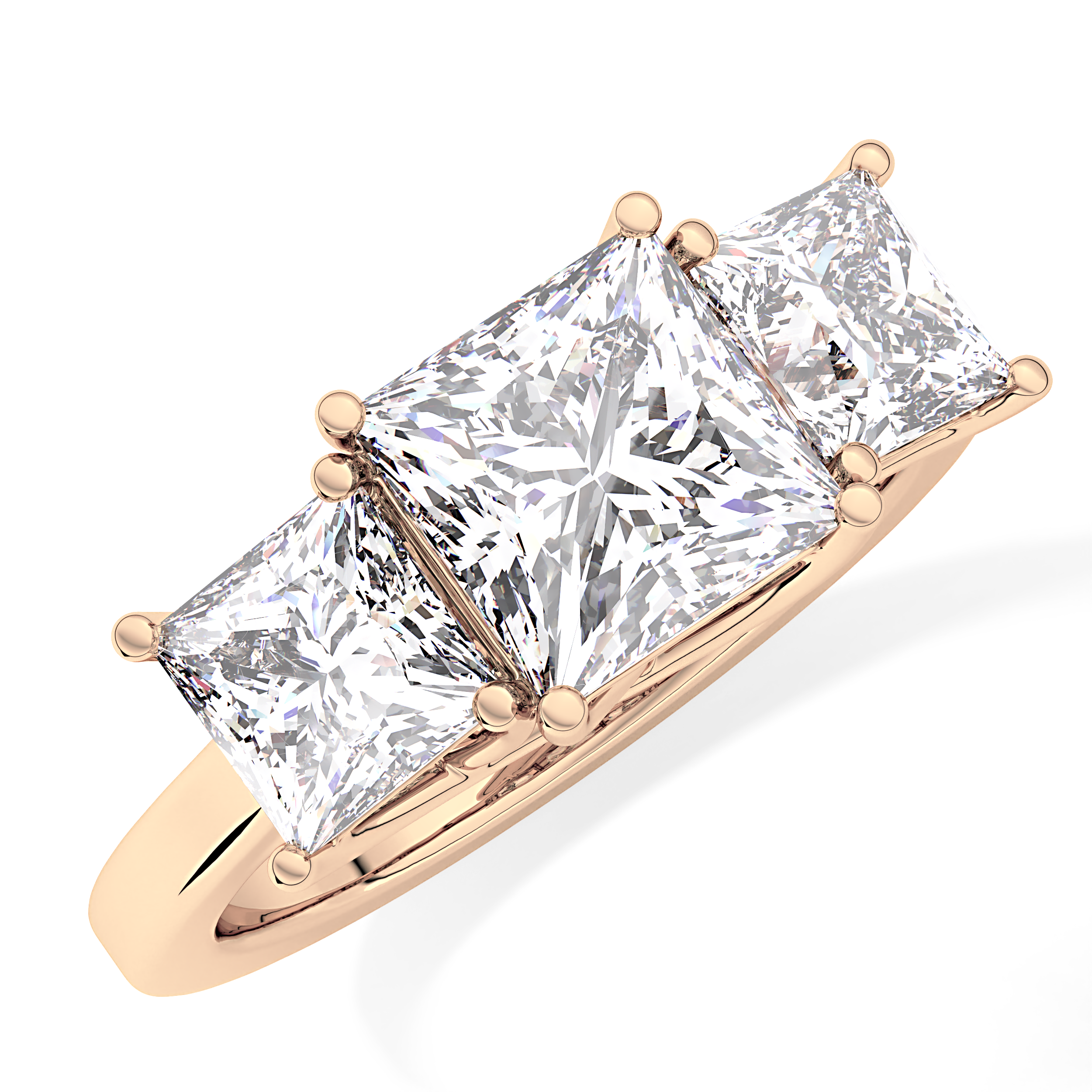 Princess Three Stone Lab Grown Diamond Engagement Ring