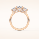 1.87 CT Princess Shaped Three Stone Moissanite Engagement Ring