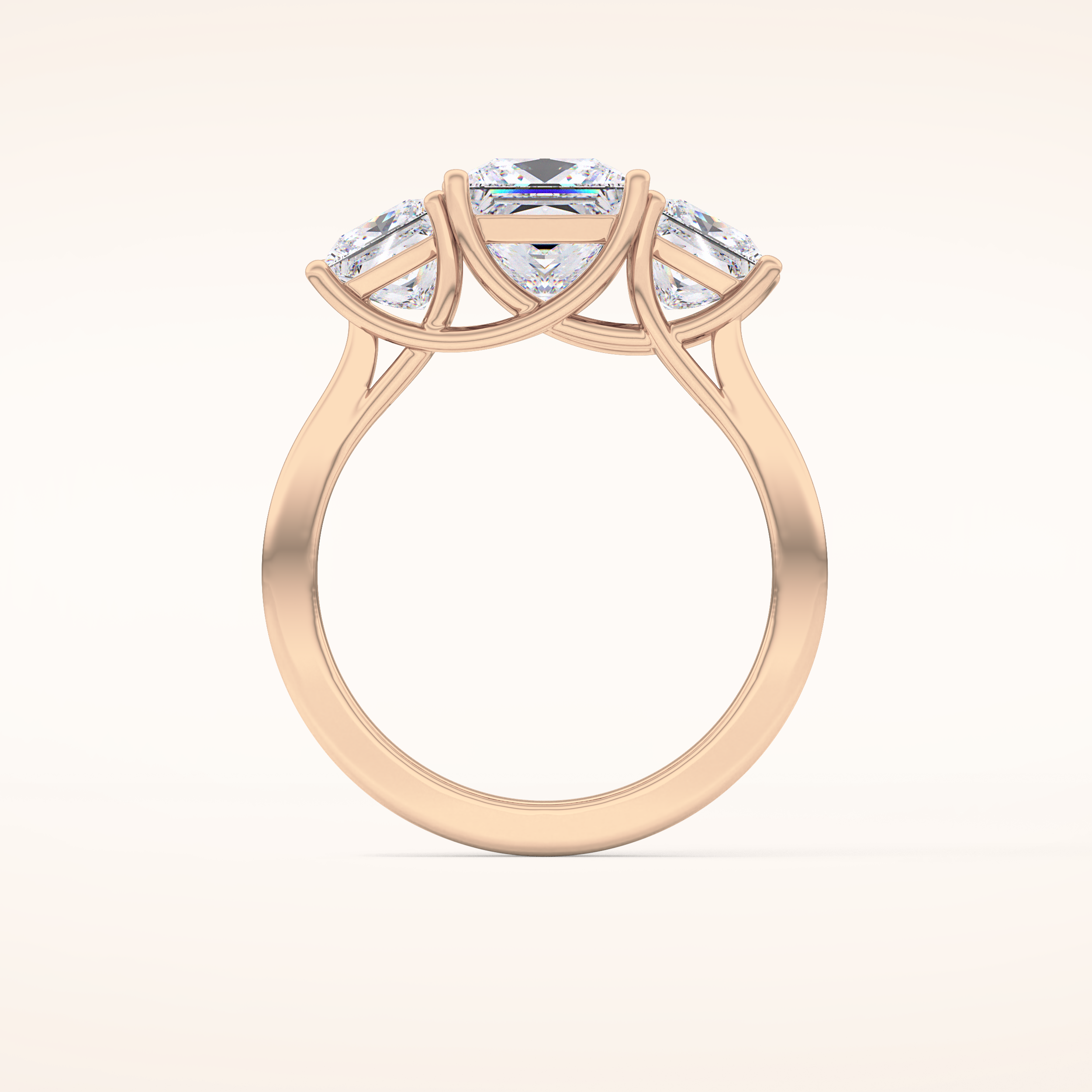 1.87 CT Princess Shaped Three Stone Moissanite Engagement Ring