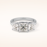 1.87 CT Princess Shaped Three Stone Moissanite Engagement Ring