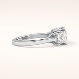 1.87 CT Princess Shaped Three Stone Moissanite Engagement Ring