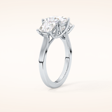 1.87 CT Princess Shaped Three Stone Moissanite Engagement Ring