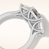 1.87 CT Princess Shaped Three Stone Moissanite Engagement Ring