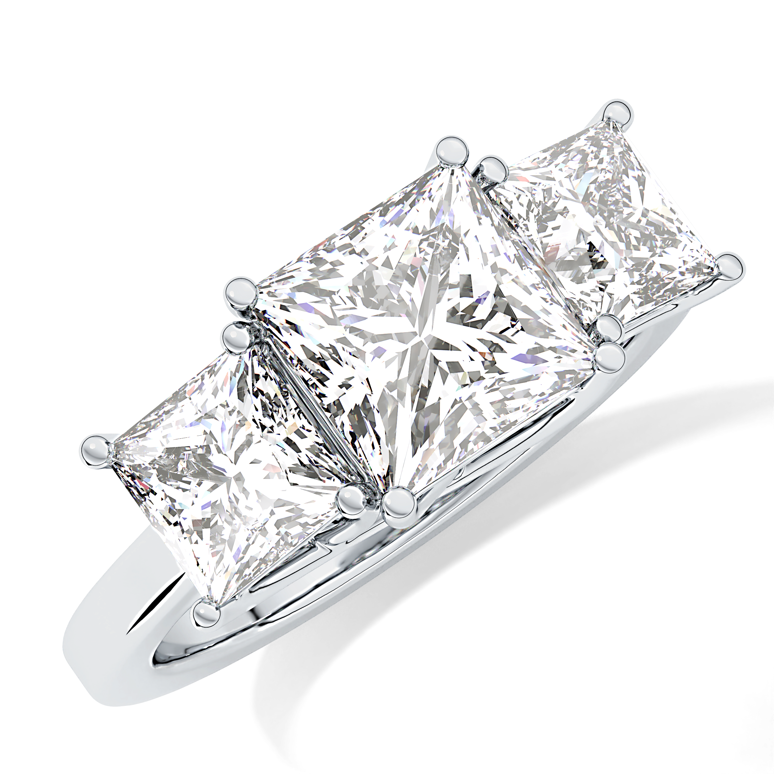 Princess Three Stone Lab Grown Diamond Engagement Ring