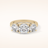 1.82 CT Round Shaped Three Stone Moissanite Engagement Ring