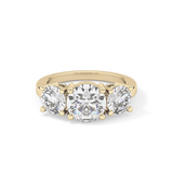 Round Three Stone Lab Grown Diamond Engagement Ring