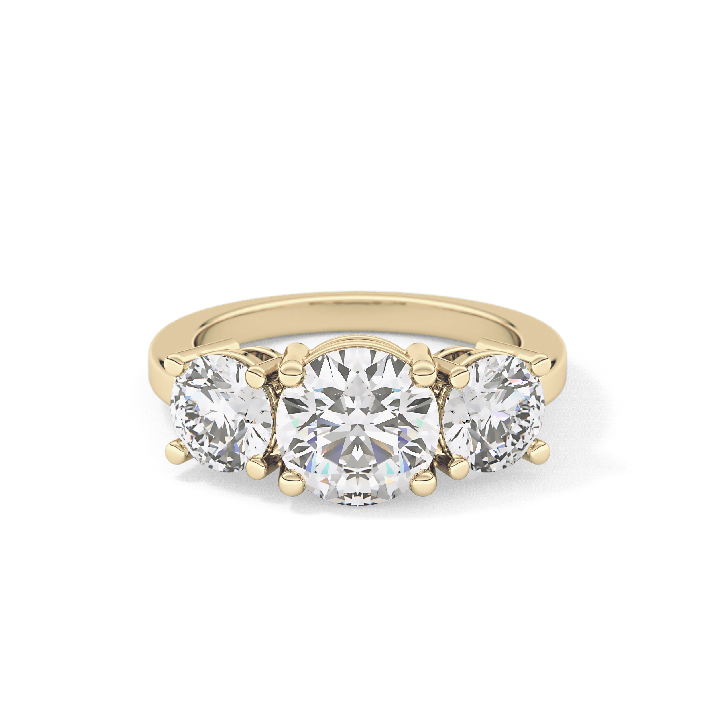 Round Three Stone Lab Grown Diamond Engagement Ring