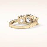 1.82 CT Round Shaped Three Stone Moissanite Engagement Ring