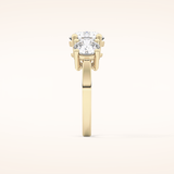 1.82 CT Round Shaped Three Stone Moissanite Engagement Ring