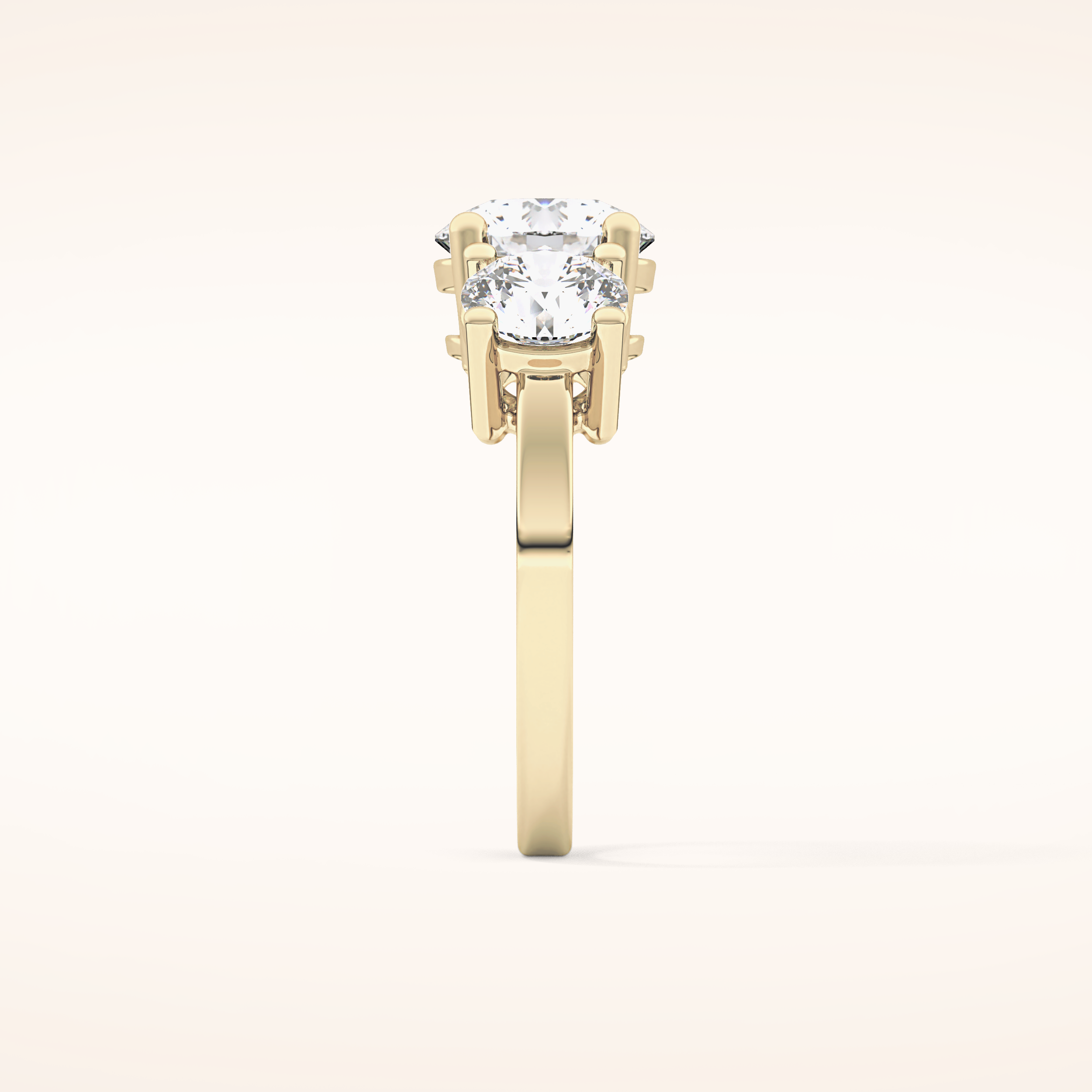 1.82 CT Round Shaped Three Stone Moissanite Engagement Ring