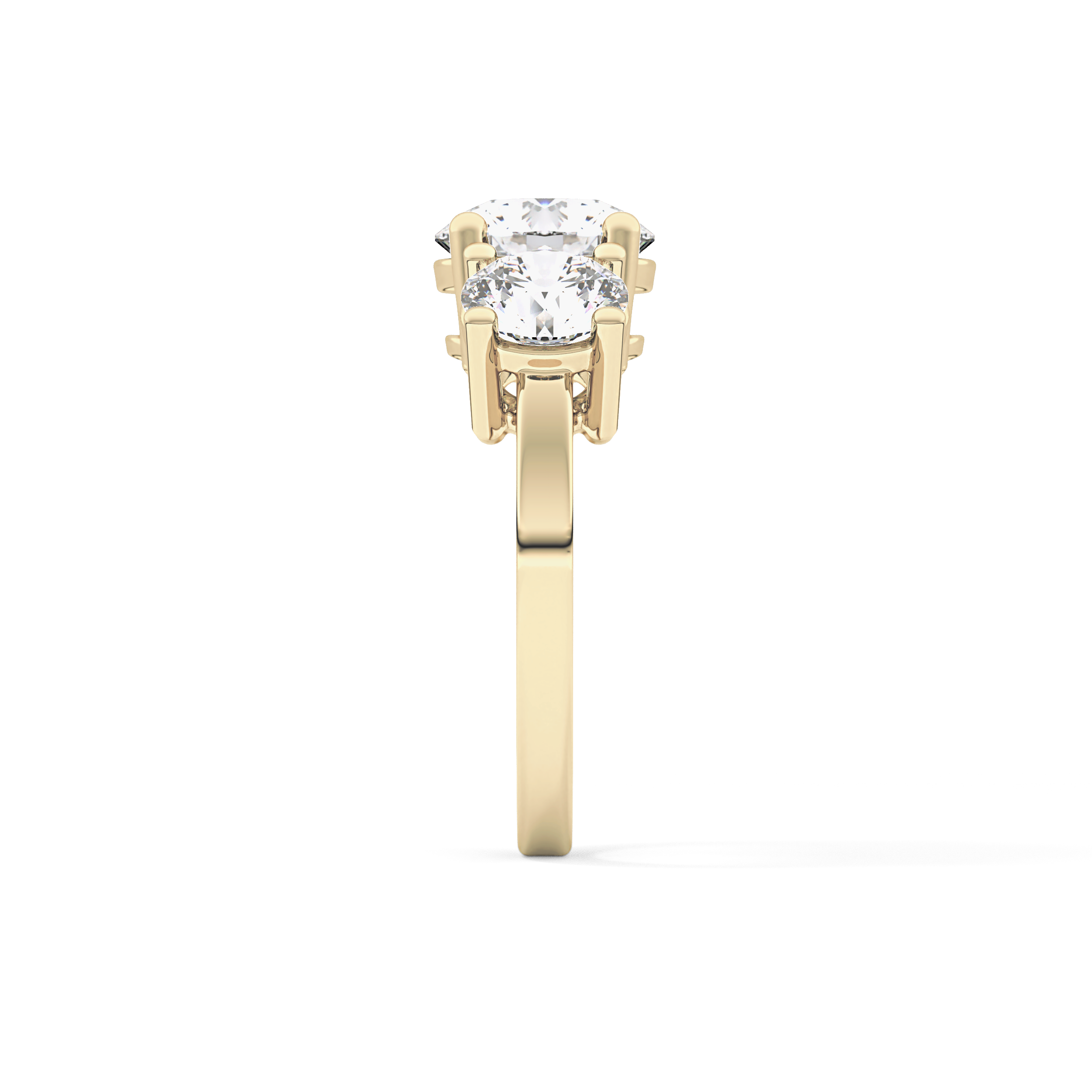 Round Three Stone Lab Grown Diamond Engagement Ring