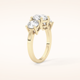 1.82 CT Round Shaped Three Stone Moissanite Engagement Ring