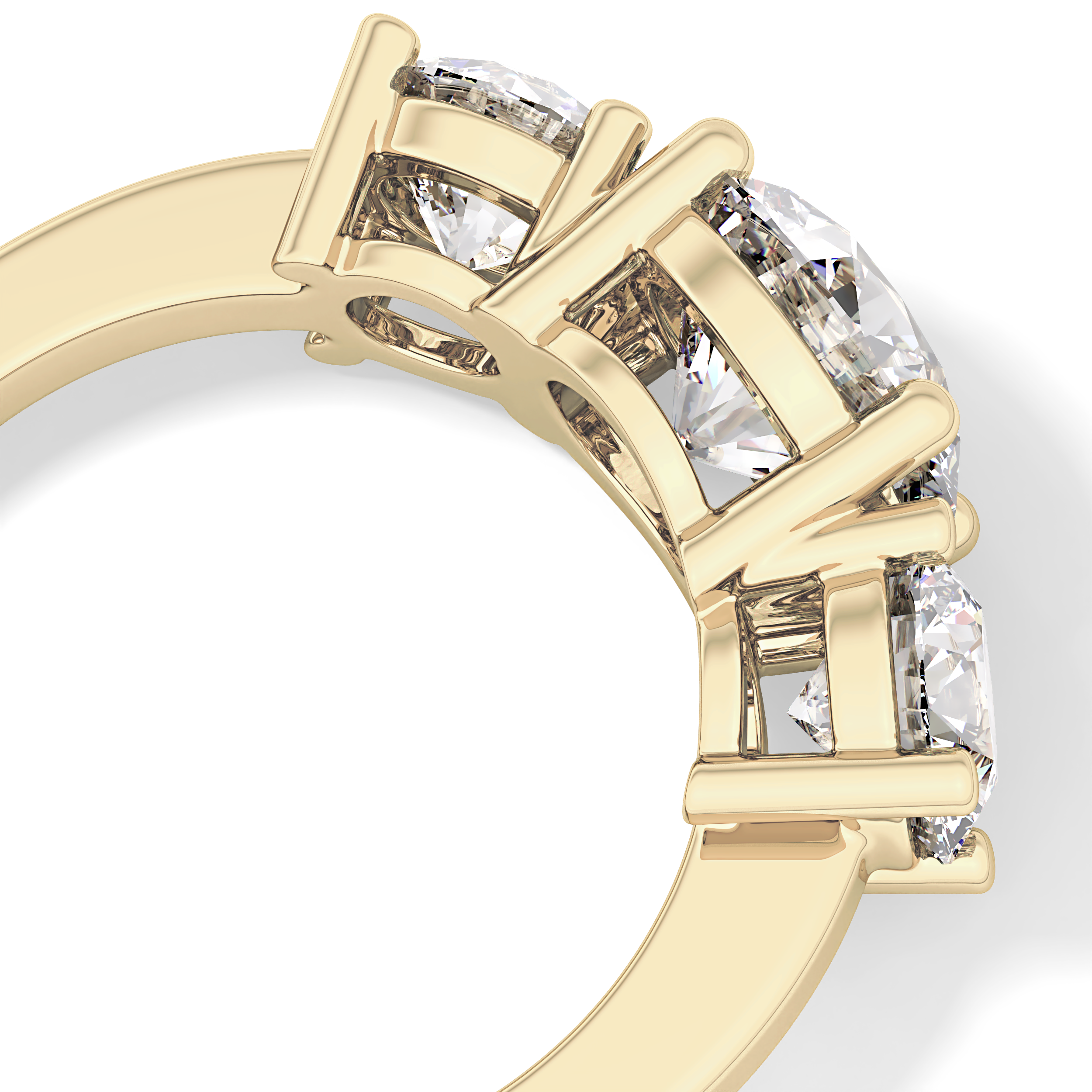 Round Three Stone Lab Grown Diamond Engagement Ring