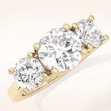 1.82 CT Round Shaped Three Stone Moissanite Engagement Ring