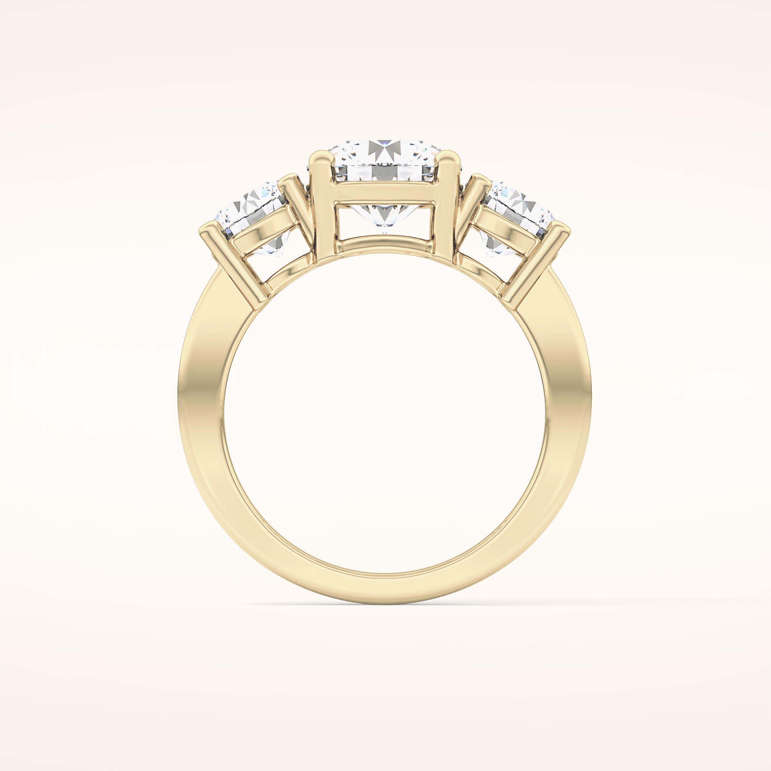 1.82 CT Round Shaped Three Stone Moissanite Engagement Ring