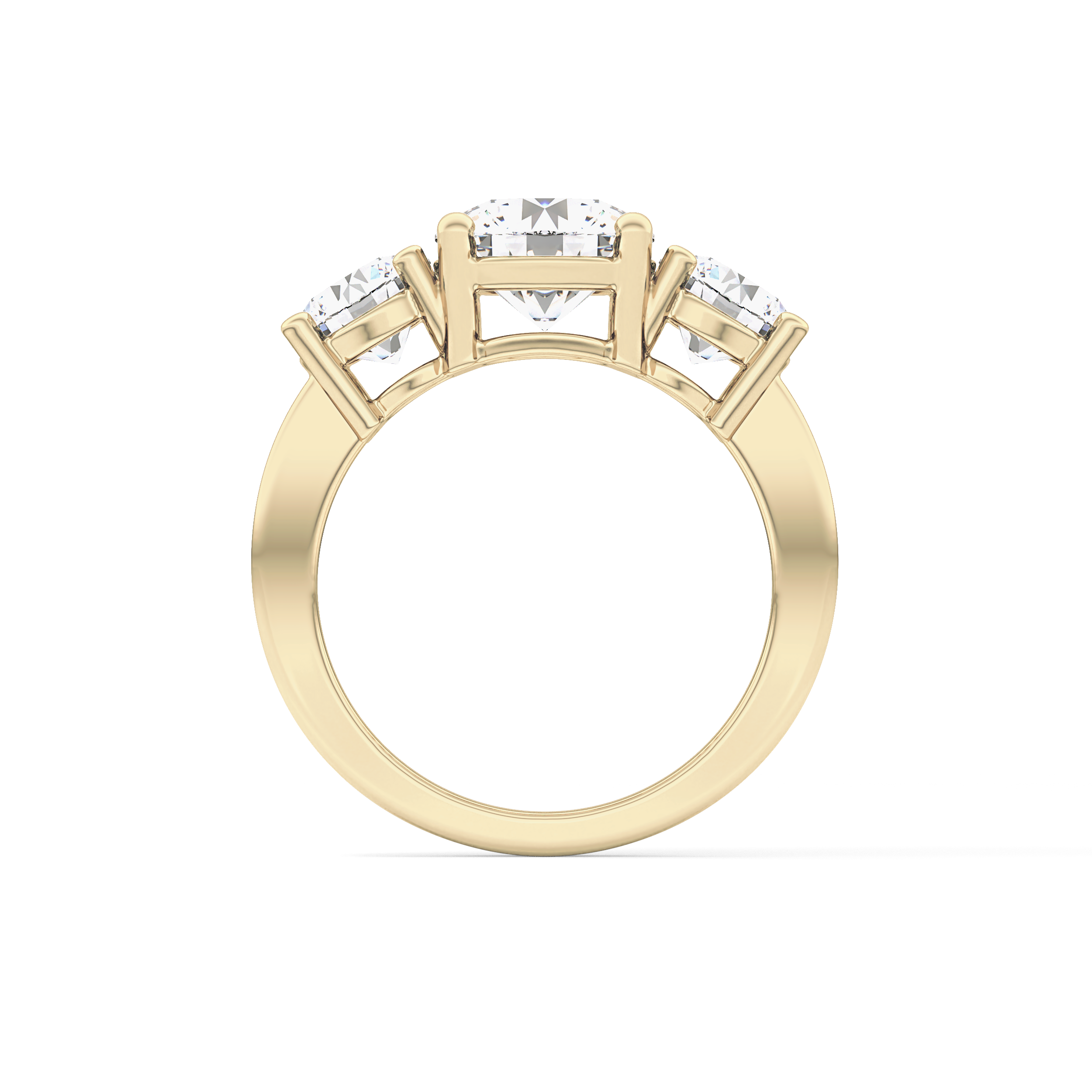 Round Three Stone Lab Grown Diamond Engagement Ring