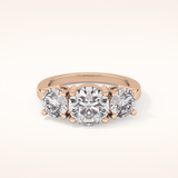 1.82 CT Round Shaped Three Stone Moissanite Engagement Ring