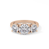 Round Three Stone Lab Grown Diamond Engagement Ring