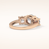 1.82 CT Round Shaped Three Stone Moissanite Engagement Ring